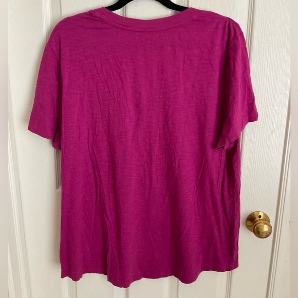 LOFT V Neck Short Sleeve V‎ Neck Tee Size XXL- Raspberry - Picture 2 of 6